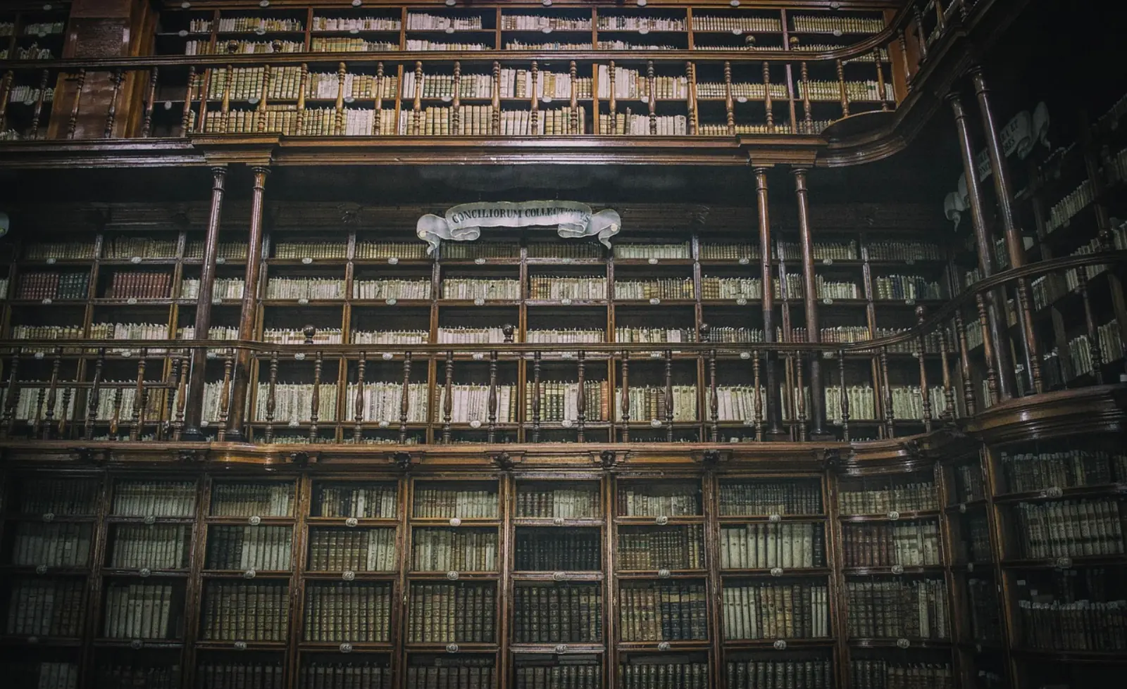 Historische Bibliothek mit gefüllten Regalwänden – Sinnbild für den Vergleich von Cloud-Speicher im Unternehmen